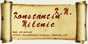 Konstantin Milenić vizit kartica
